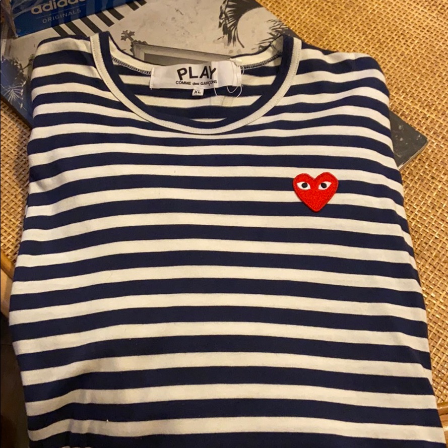 Comme Des Garcons- Play Long Sleeve Striped Shirt